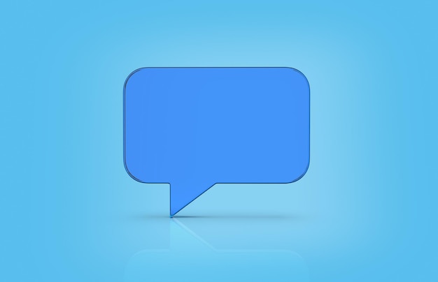 3d render with an empty speech bubble isolated on background