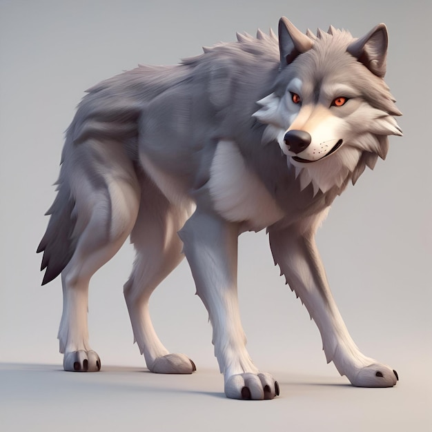 3d render wolf