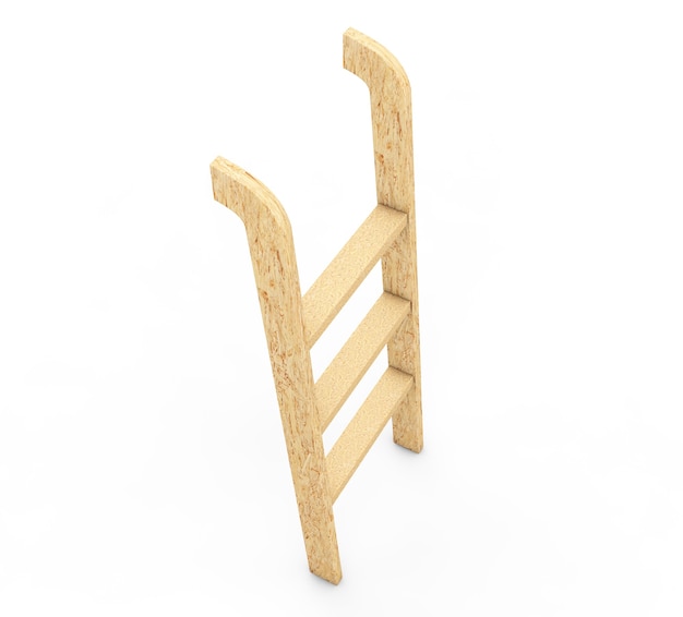 3d render of a wooden staircase with thread