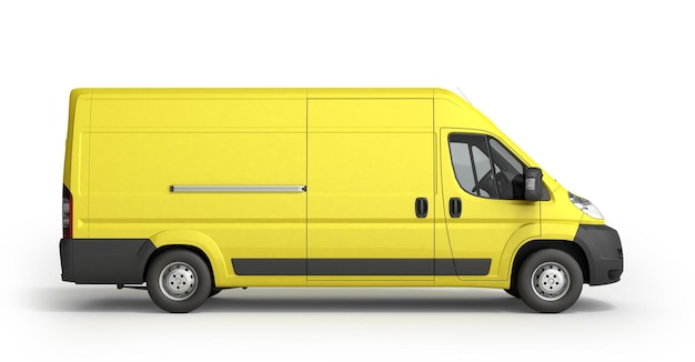 3d render Yellow Delivery Van Icon