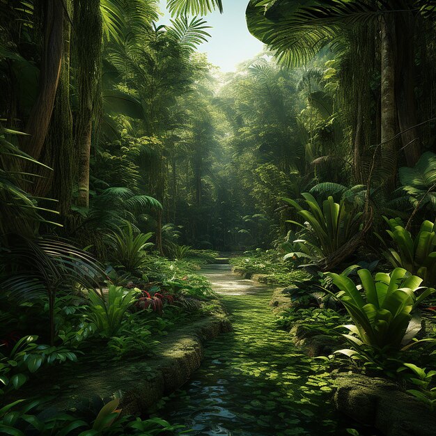 3d renderd photo of jungle