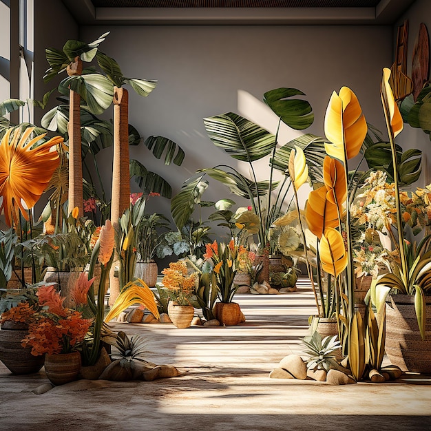 3d renderd photo of plantes