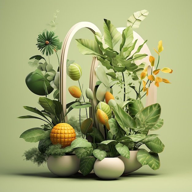 3d renderd photo of plantes