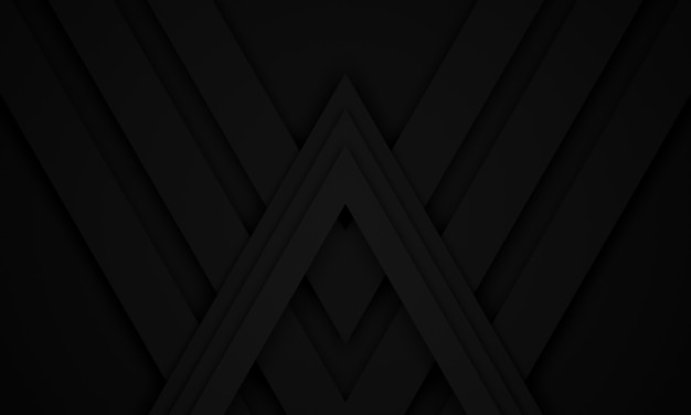 3D rendered abstract black geometric background.