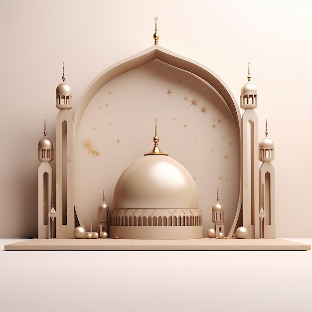 3D rendered Abstract Eidaladha Islamic banner background