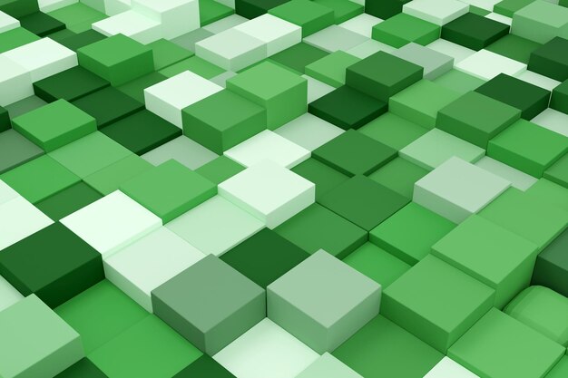 3d rendered abstract green background with square shape