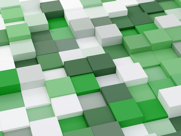 3d rendered abstract green background with square shape