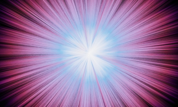 Photo 3d rendered abstract pink explosion ray