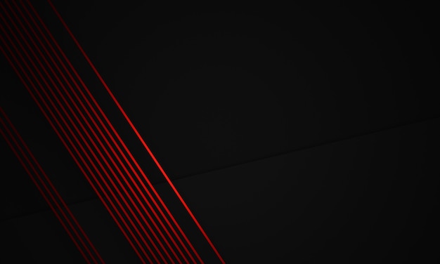 Photo 3d rendered abstract red stripped and black background.