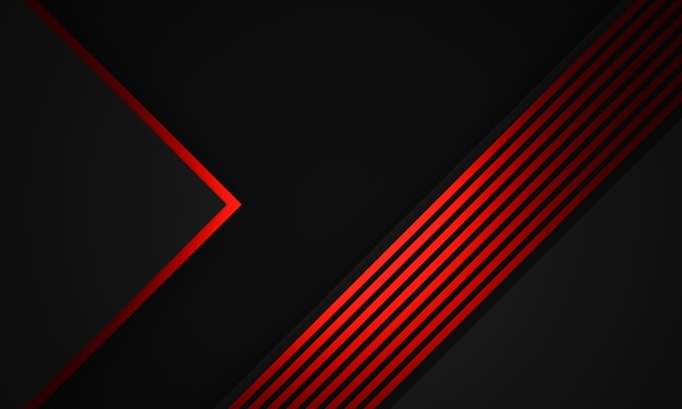 Photo 3d rendered abstract red stripped and black background.