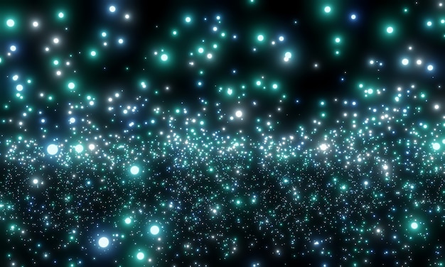 Photo 3d rendered abstract shiny particles