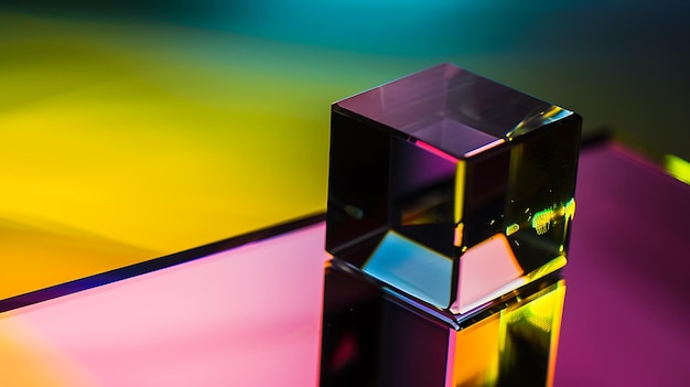 3d rendered abstract solid glass cube