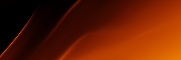 3D rendered abstract wave Orange and black gradient background