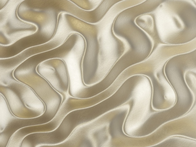 3D rendered abstract wavy metallic background