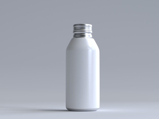 3D Rendered Aluminum Bottle Without a Label 