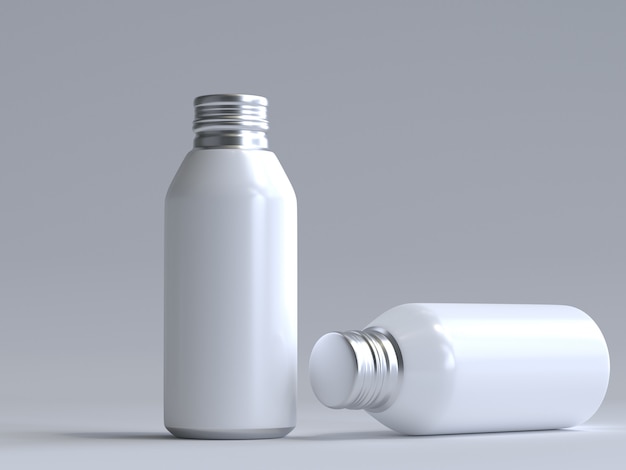 3D Rendered Aluminum Bottle Without a Label 