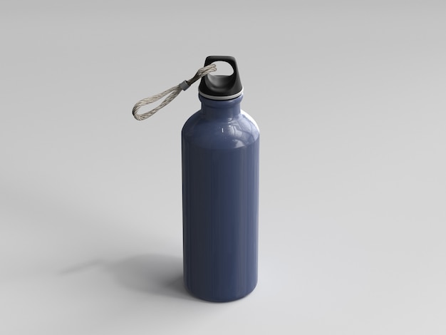 3D Rendered Aluminum Water Bottle