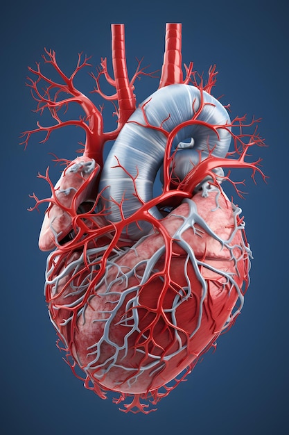 3d rendered anatomy illustration of human lung heart with arteria