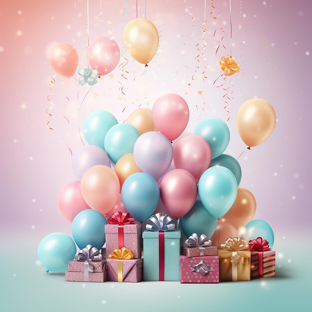 3d rendered background of birthday celebration made with generative ai