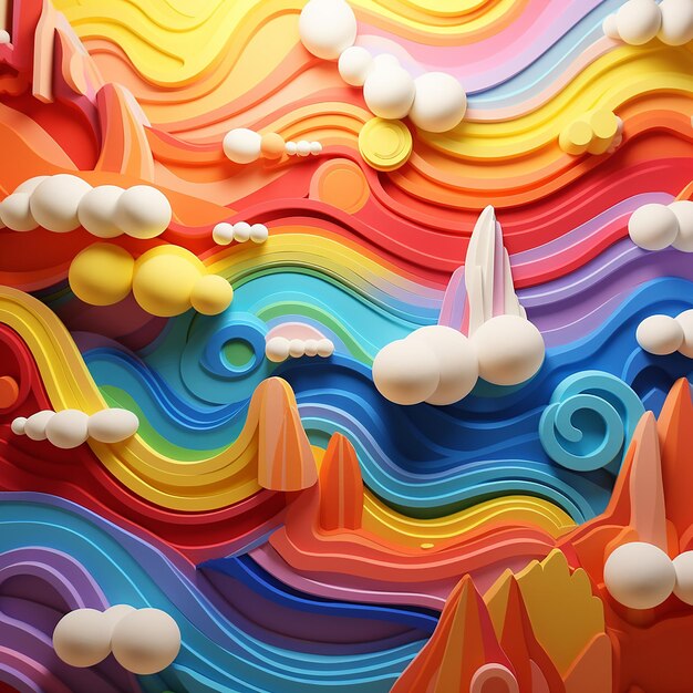 3d rendered background wall soft and funky creativity with thick paint