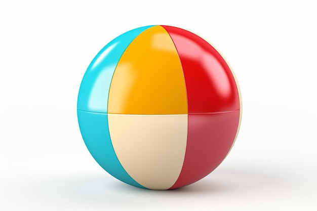 3d rendered beach ball on isolated white background