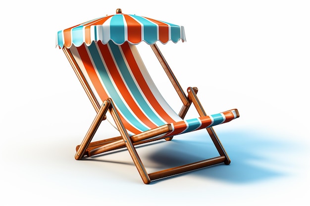 3d rendered beach chair on isolated white background