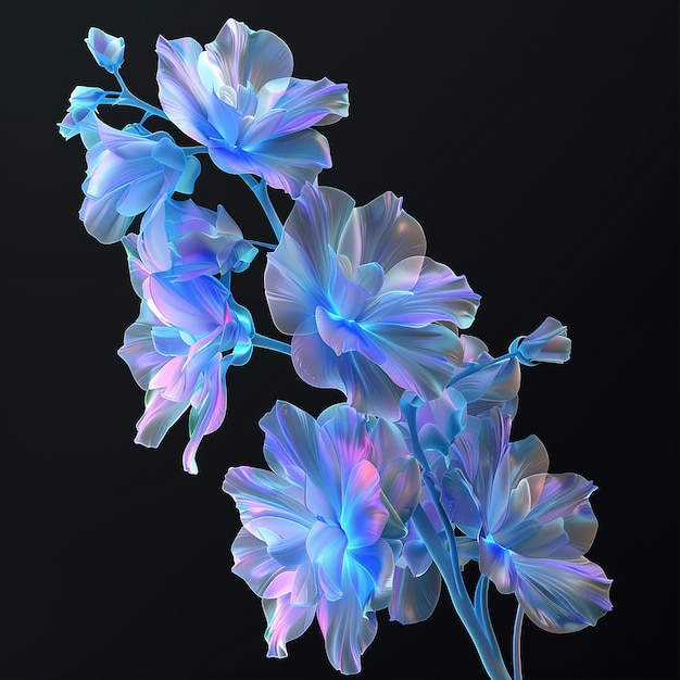 3D 繪製精美的 Delphinium 塗和抽象藝術