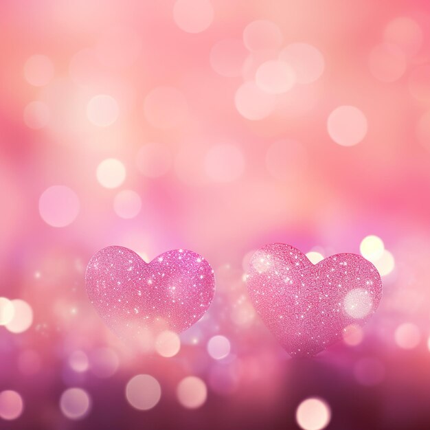 3d rendered bokeh lights in heart shape on a pink background romantic atmosphere for valentines da