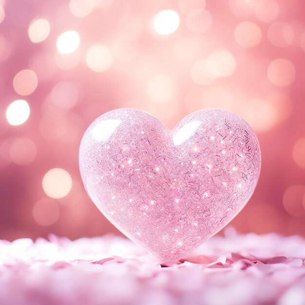 3d rendered bokeh lights in heart shape on a pink background romantic atmosphere for valentines da