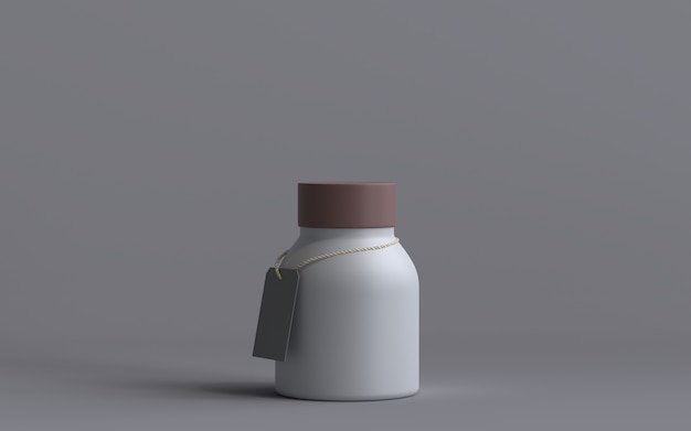 Фото 3d визуализированная бутылка с биркой