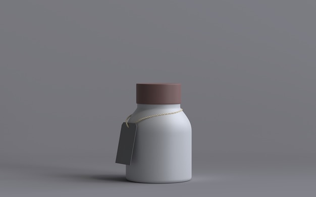 3D Rendered Bottle with a Tag