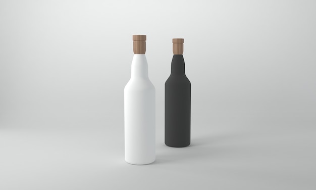 3D Rendered Bottles Mockup Template