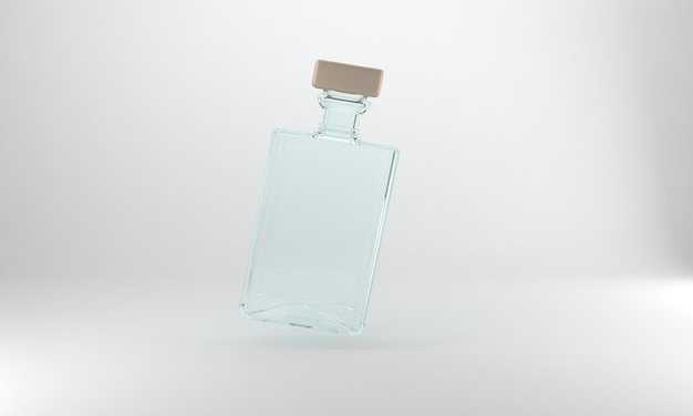 Photo 3d rendered bottles mockup template