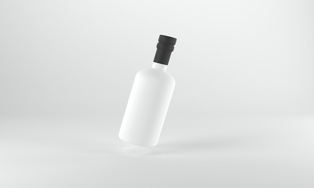 Photo 3d rendered bottles mockup template