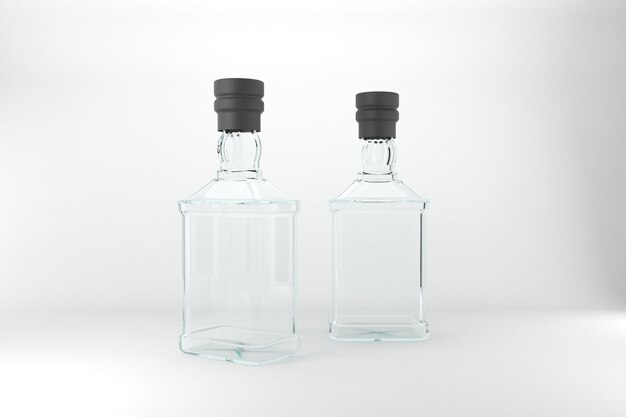 3D Rendered Bottles Mockup Template