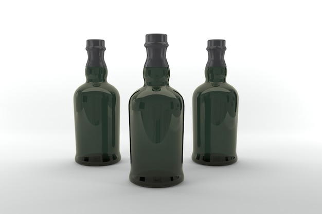 3D Rendered Bottles Mockup Template