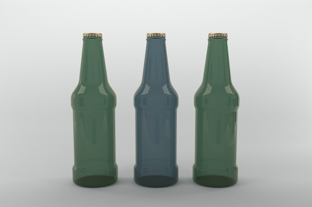 3D Rendered Bottles Mockup Template