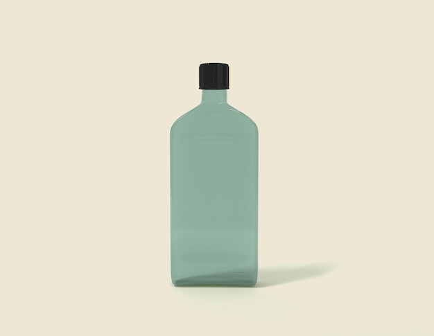 Photo 3d rendered bottles mockup template