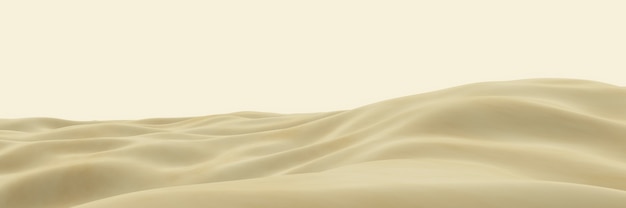 Foto 3d ha reso la topografia del deserto marrone. duna di sabbia.