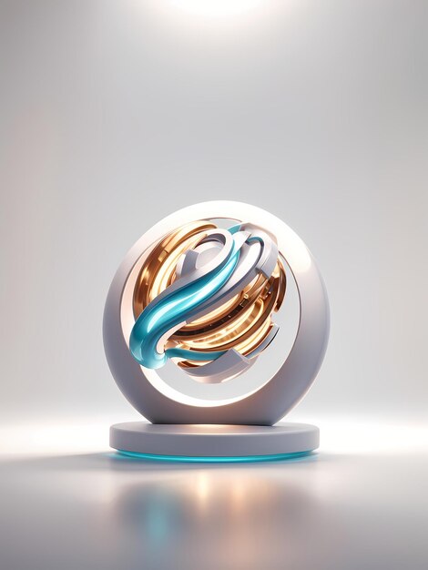 3D Rendered Bulb Logo Style