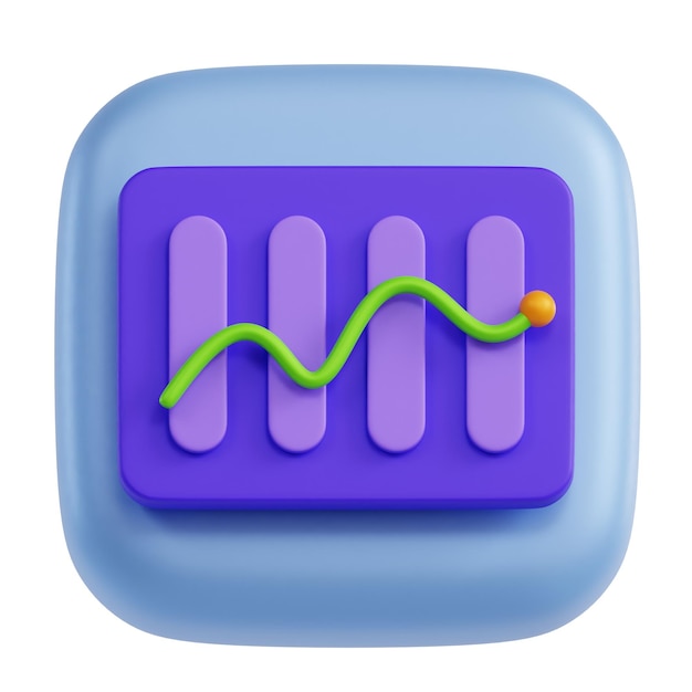3d rendered business chart icon illustration