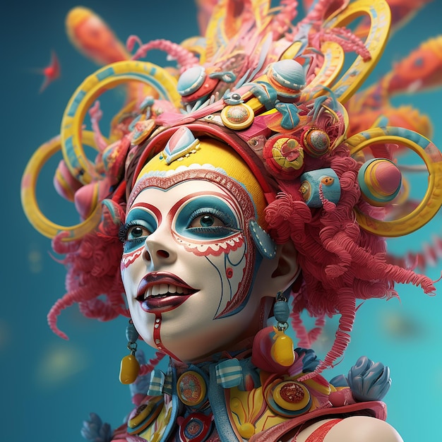 3d rendered carnival character