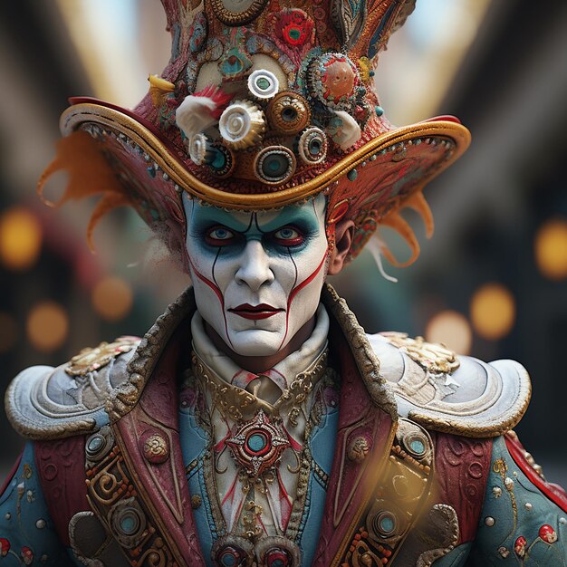 Photo 3d rendered carnival character