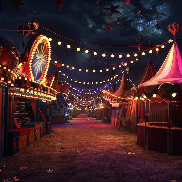 3d rendered carnival decorations