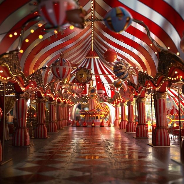 3d rendered carnival decorations