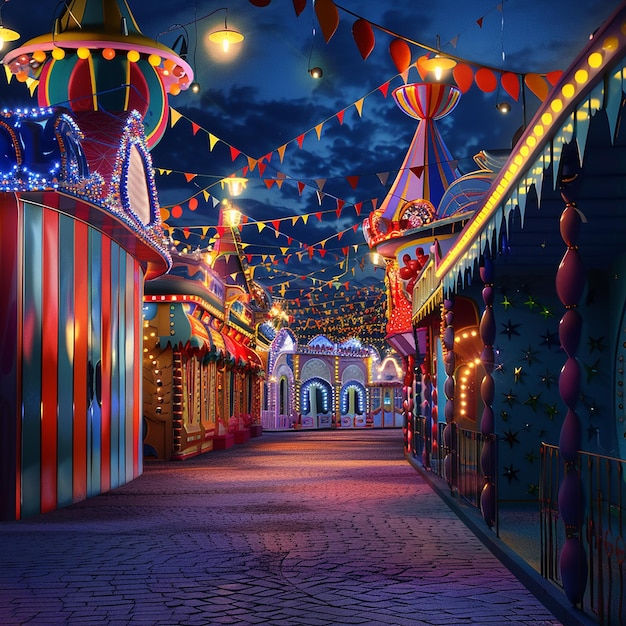 3d rendered carnival decorations