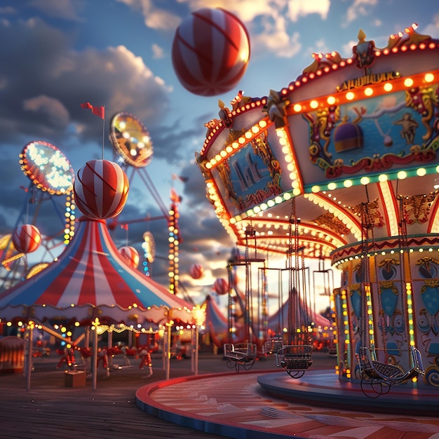 3d rendered carnival decorations