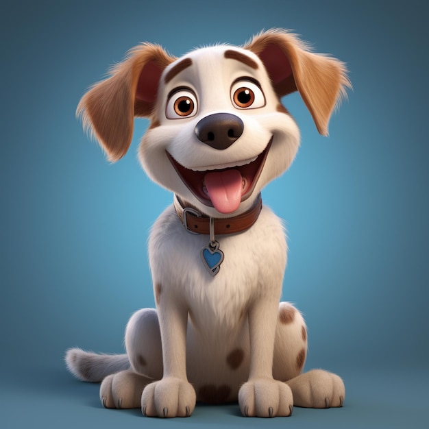 3d rendered cartoon character of cute dog