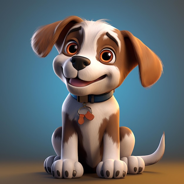 3d rendered cartoon character of cute dog