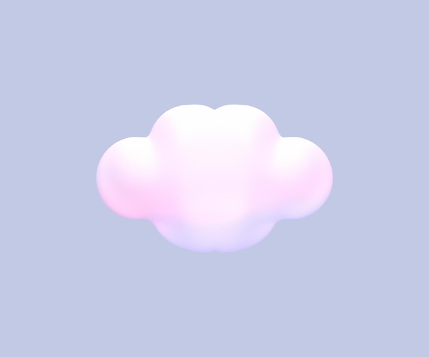 3d rendered cartoon cloud on a slate gray background